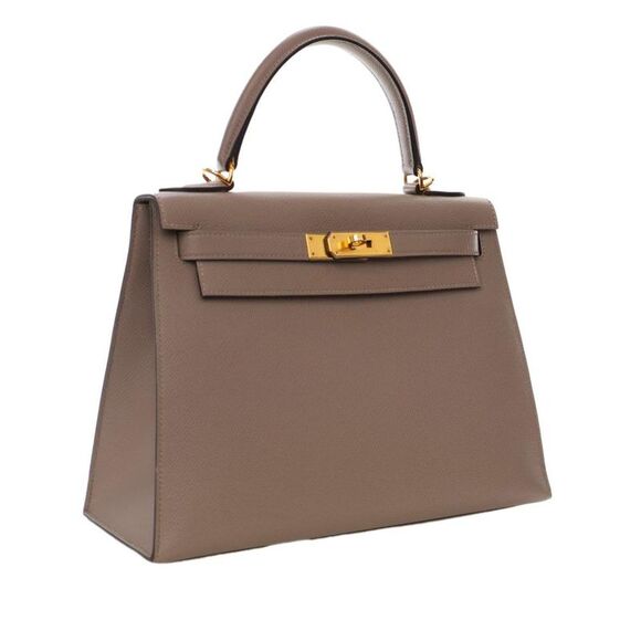 Pre Loved hermes Kelly Classic Top Handle Bag Women Brown Satchel - Picture 2 of 8